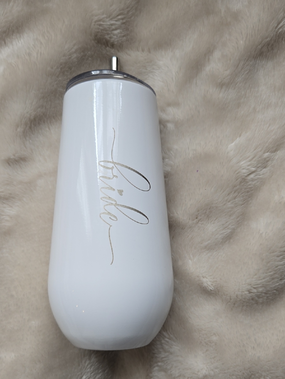 "Bride" Small Tumbler Cup With Metal Straw.